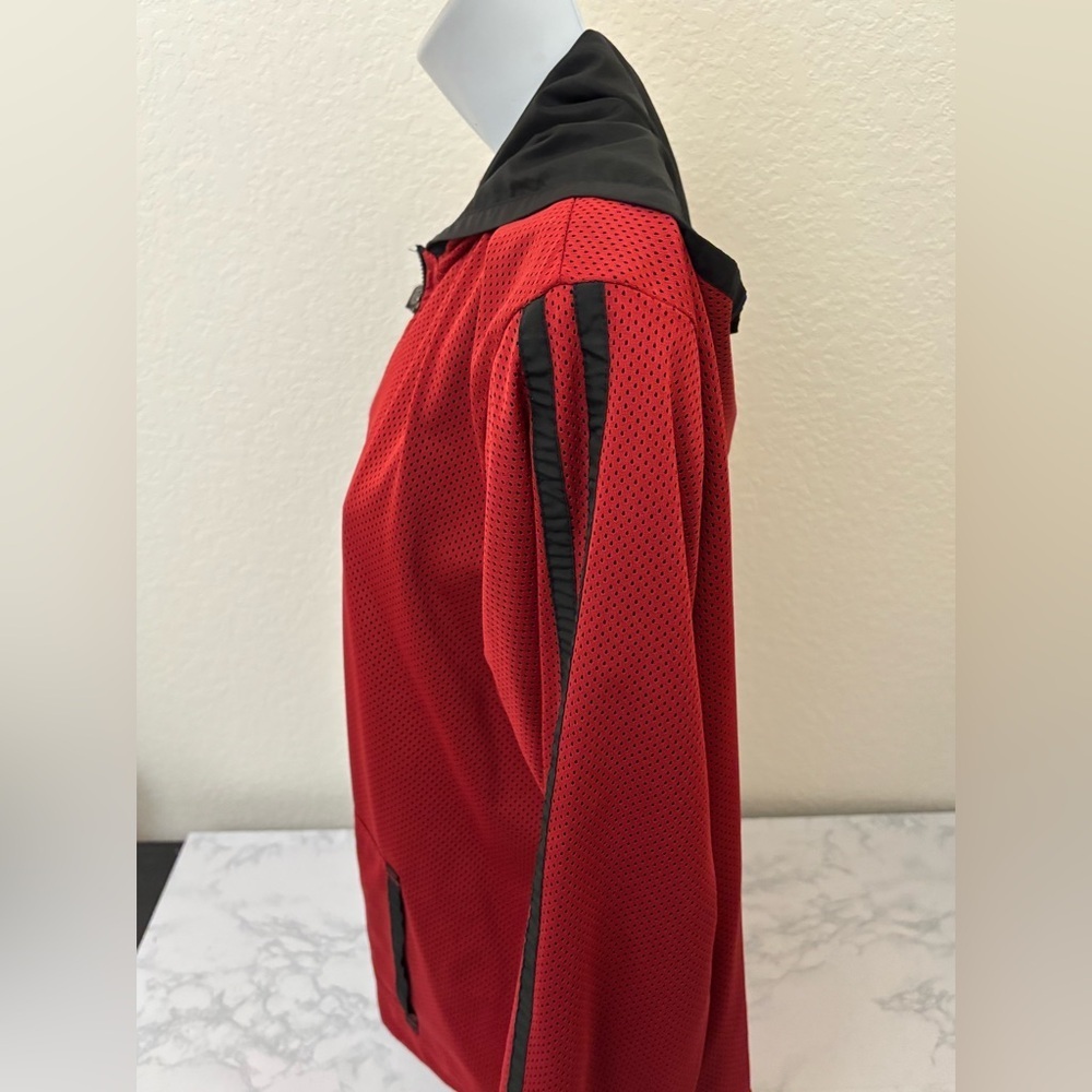 VTG Windbreaker Track Suit Top Womens XL Red Black Reversible Full Zip - Picture 3 of 7